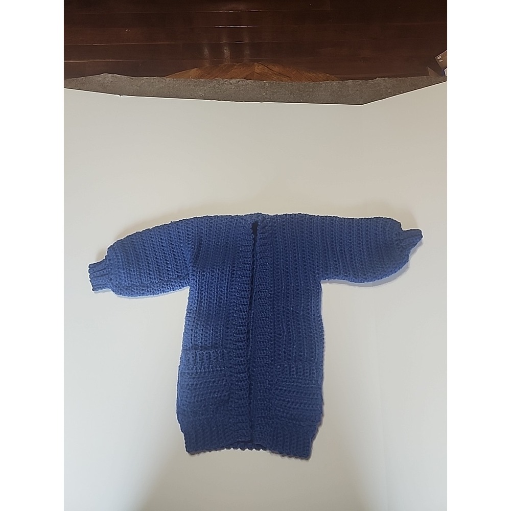 Crocheted Cardigan Alpaca Yarn Homemade Size 3T 4T